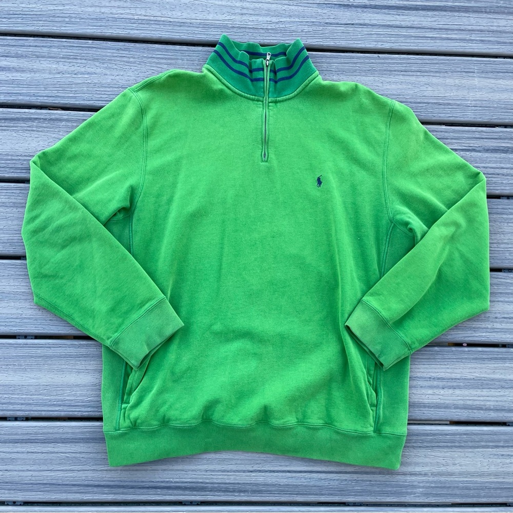 Polo Ralph Lauren Quarter Zip Pullover Green Mens XL